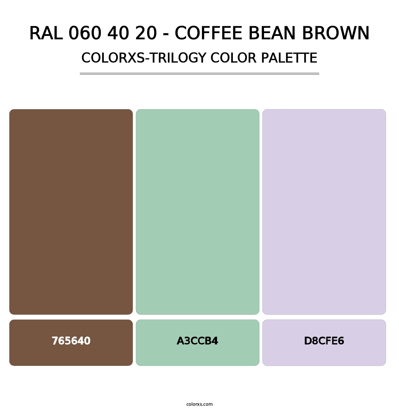 RAL 060 40 20 - Coffee Bean Brown - Colorxs Trilogy Palette