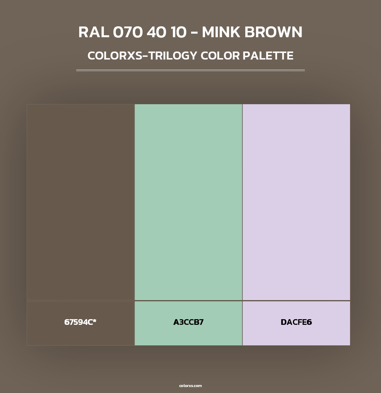 RAL 070 40 10 - Mink Brown - Colorxs Trilogy Palette