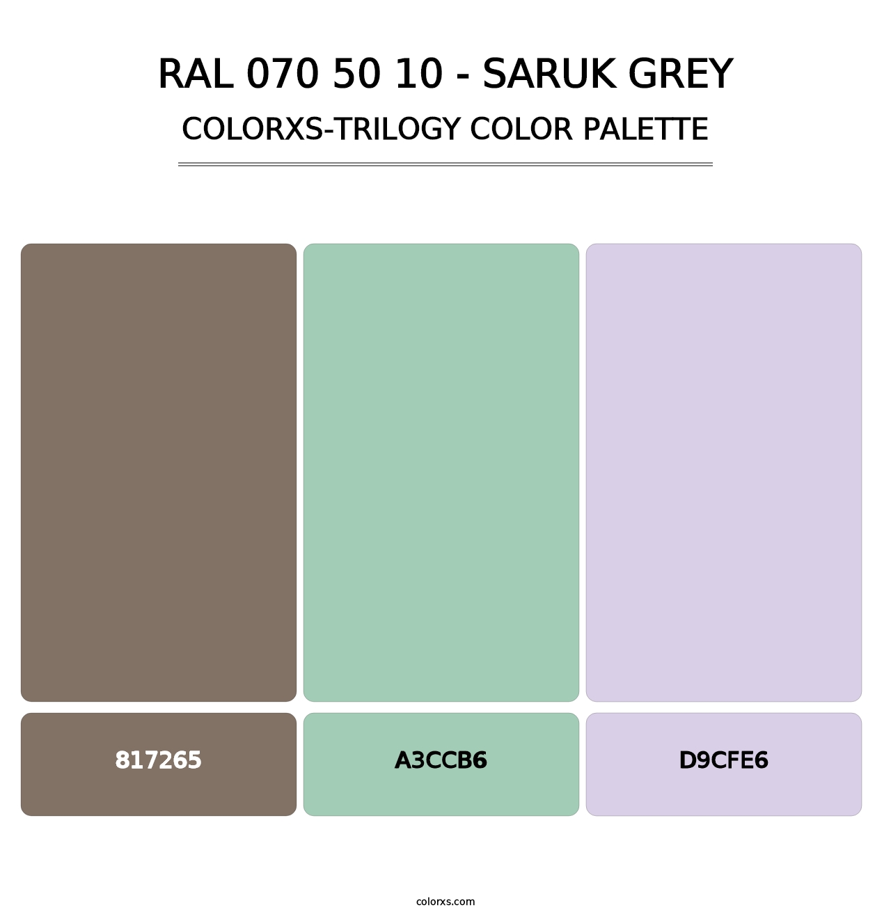 RAL 070 50 10 - Saruk Grey - Colorxs Trilogy Palette