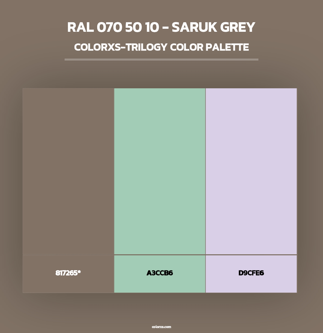 RAL 070 50 10 - Saruk Grey - Colorxs Trilogy Palette