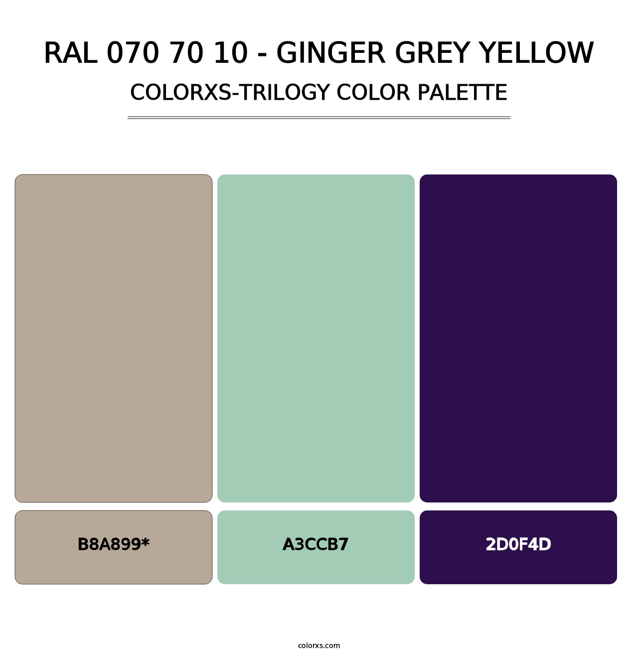 RAL 070 70 10 - Ginger Grey Yellow - Colorxs Trilogy Palette