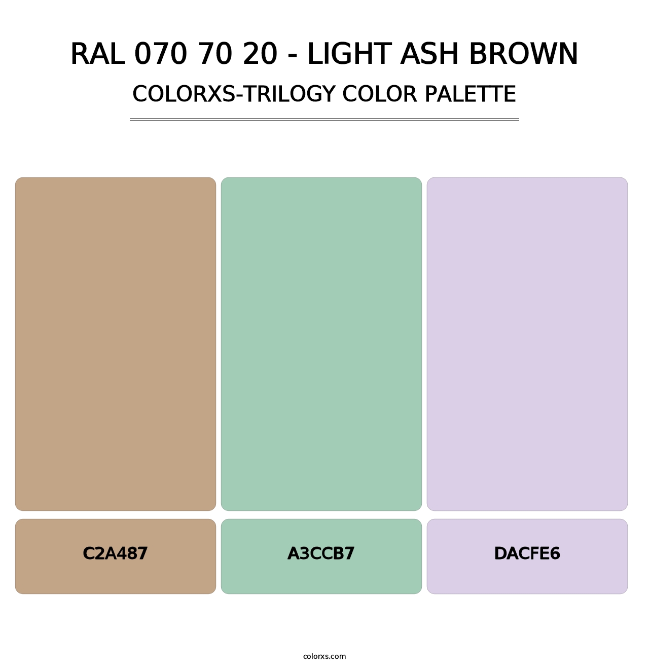 RAL 070 70 20 - Light Ash Brown - Colorxs Trilogy Palette