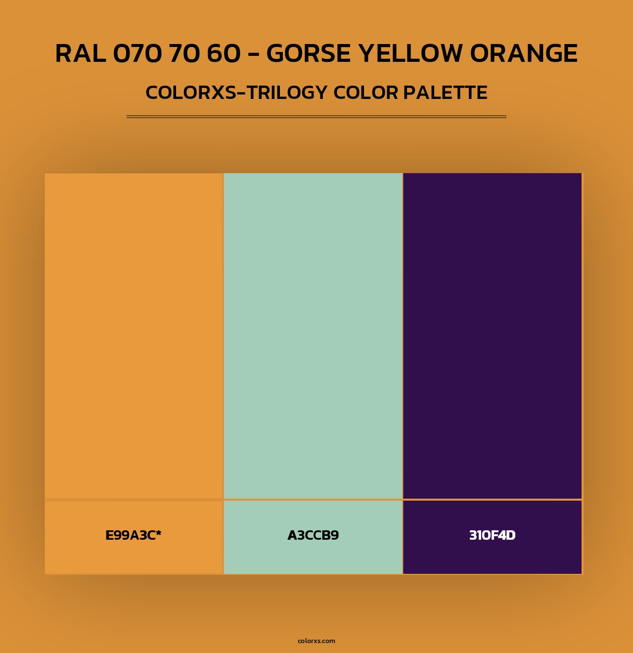 RAL 070 70 60 - Gorse Yellow Orange - Colorxs Trilogy Palette