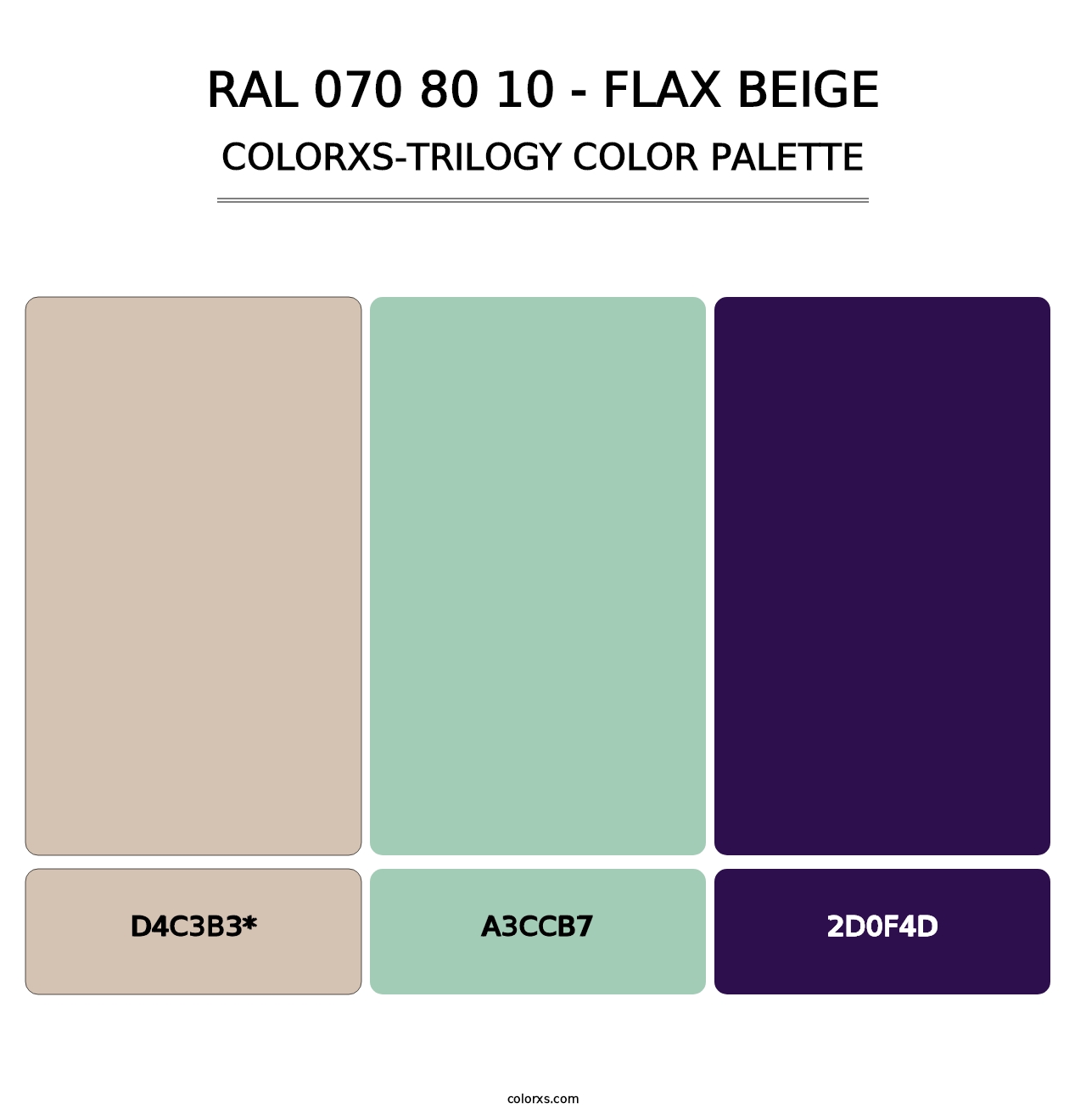 RAL 070 80 10 - Flax Beige - Colorxs Trilogy Palette