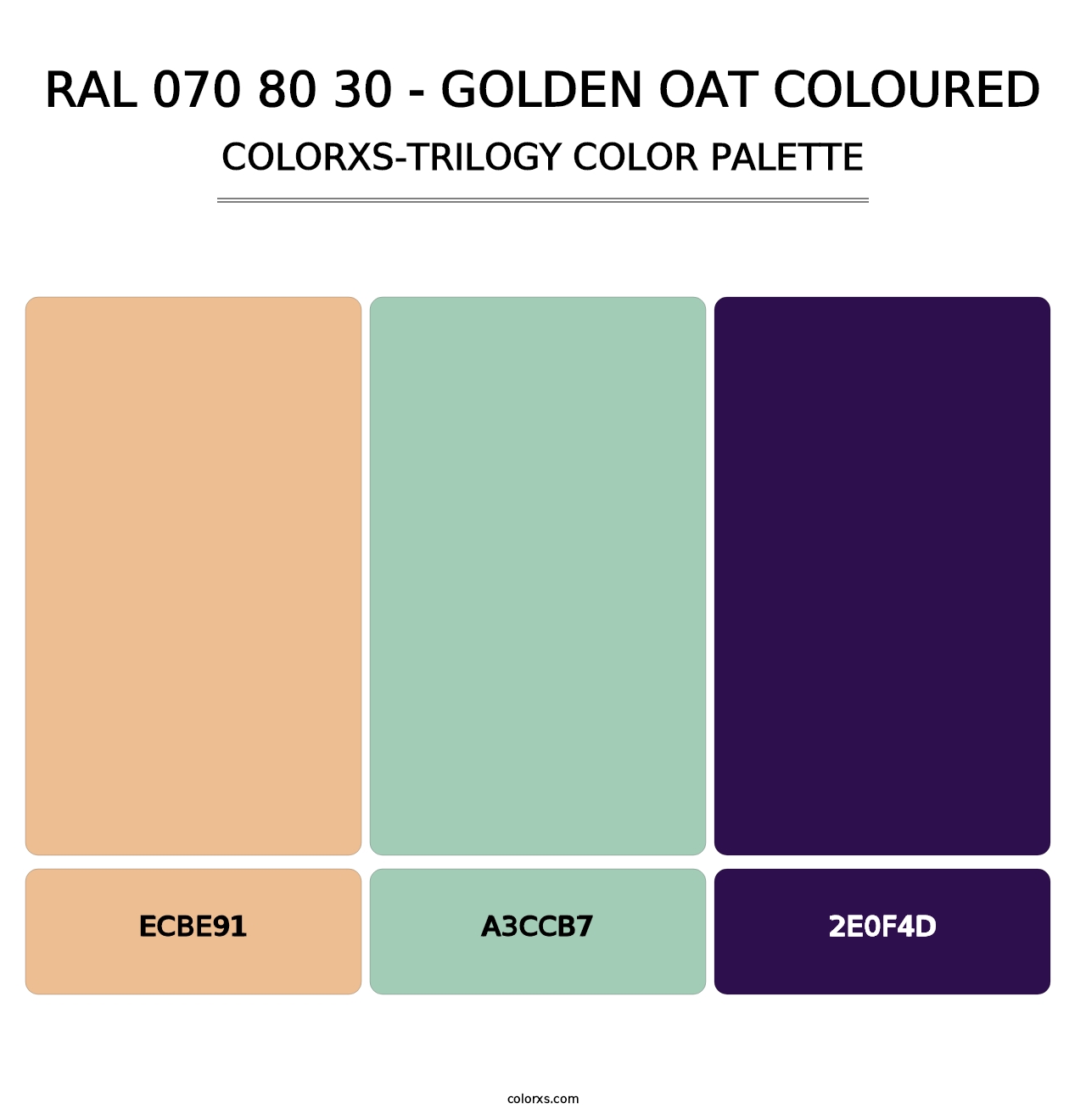 RAL 070 80 30 - Golden Oat Coloured - Colorxs Trilogy Palette