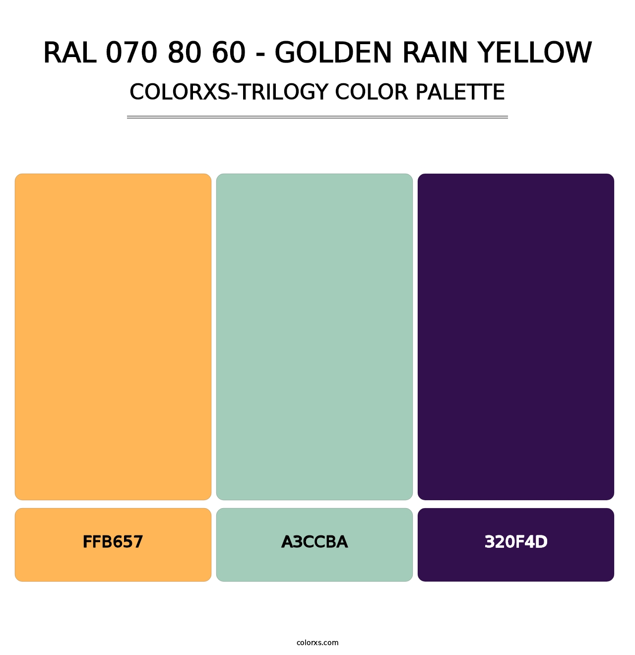RAL 070 80 60 - Golden Rain Yellow - Colorxs Trilogy Palette