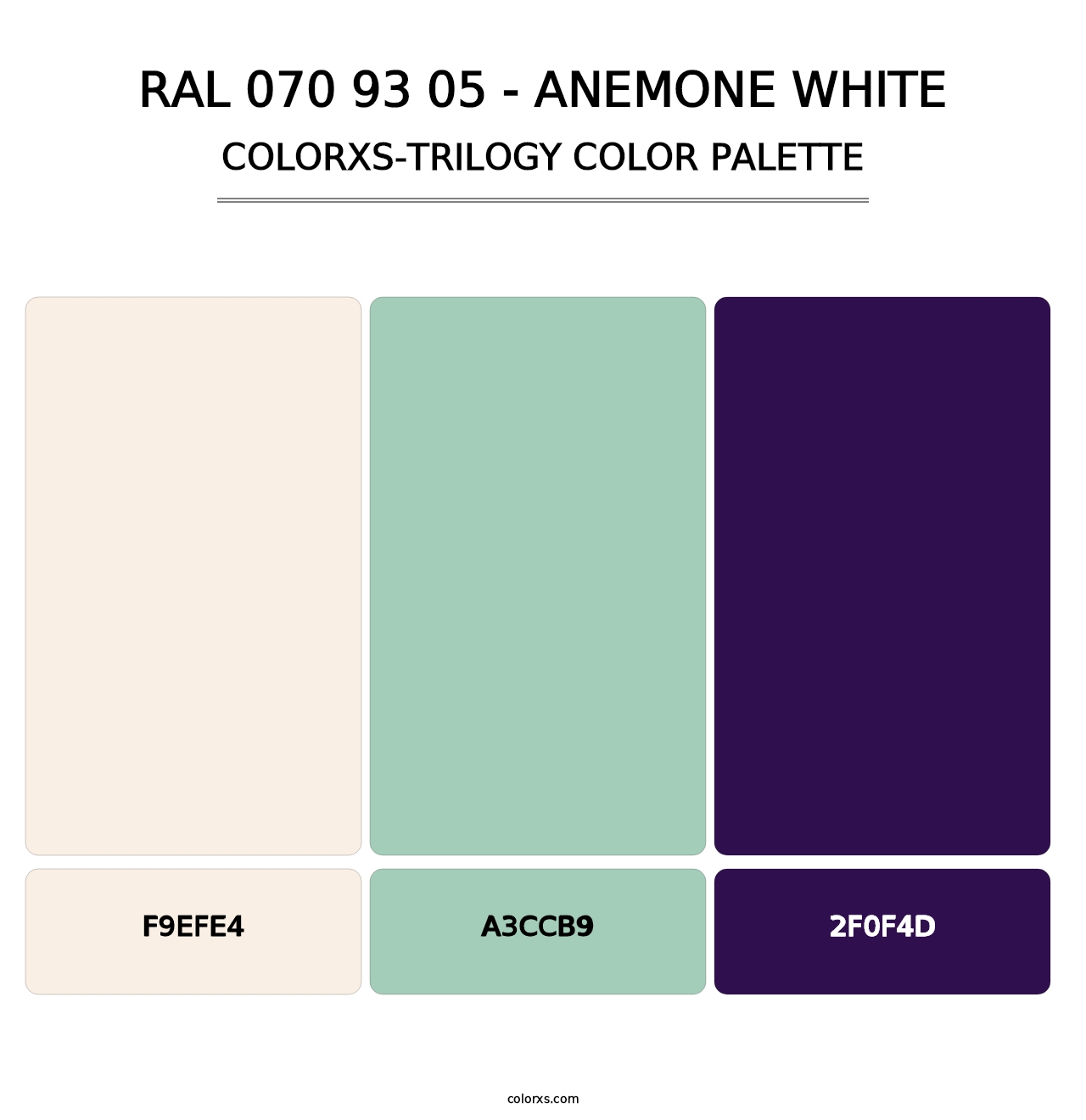 RAL 070 93 05 - Anemone White - Colorxs Trilogy Palette