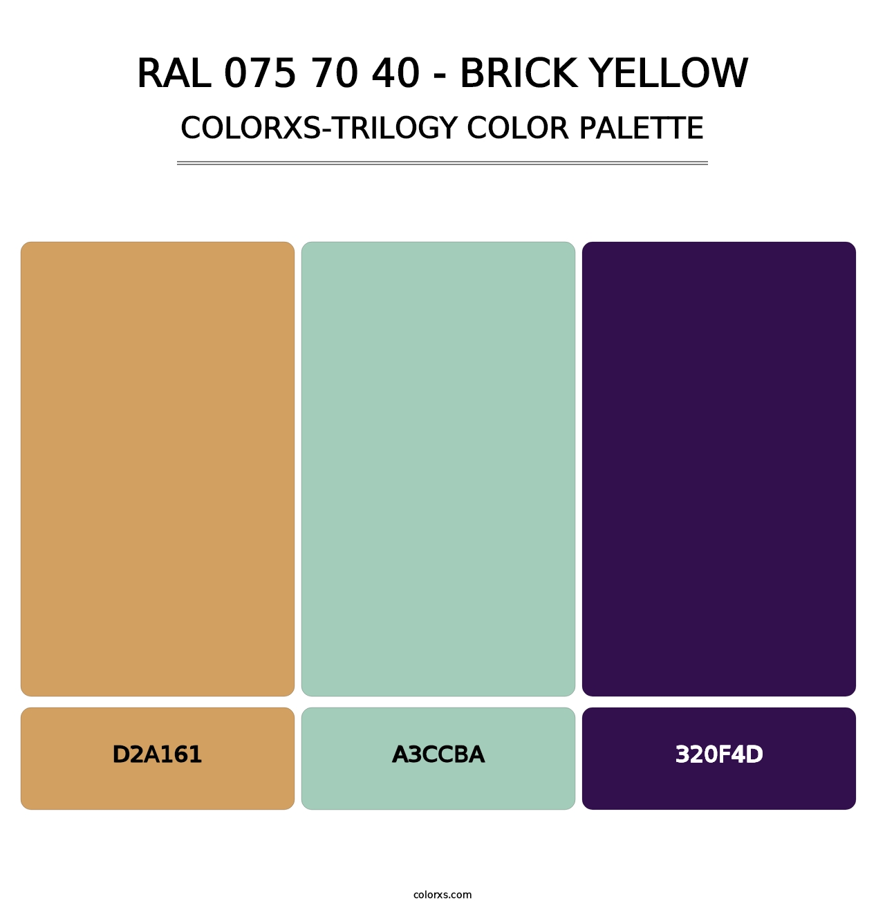 RAL 075 70 40 - Brick Yellow - Colorxs Trilogy Palette