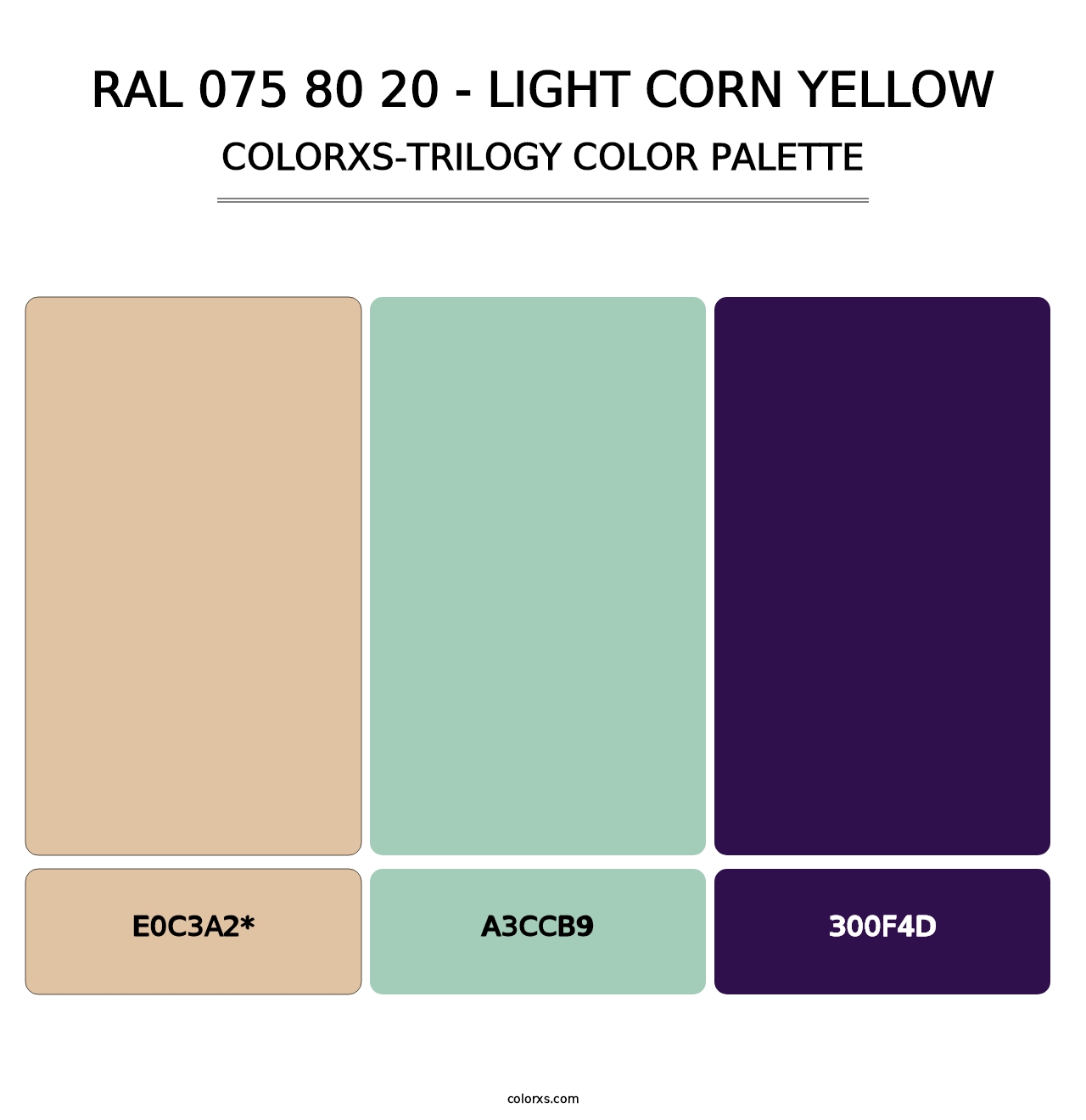 RAL 075 80 20 - Light Corn Yellow - Colorxs Trilogy Palette