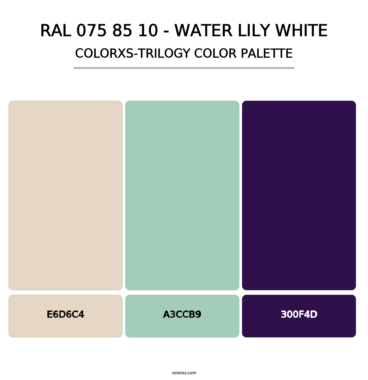 RAL 075 85 10 - Water Lily White - Colorxs Trilogy Palette
