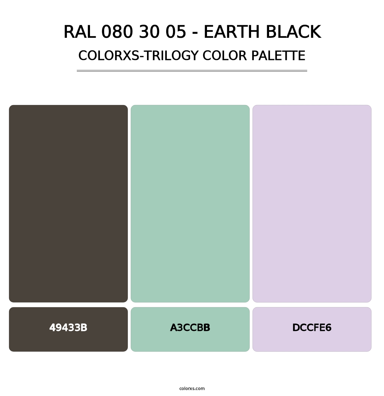 RAL 080 30 05 - Earth Black - Colorxs Trilogy Palette