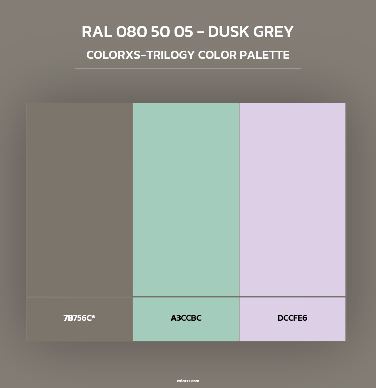 RAL 080 50 05 - Dusk Grey - Colorxs Trilogy Palette