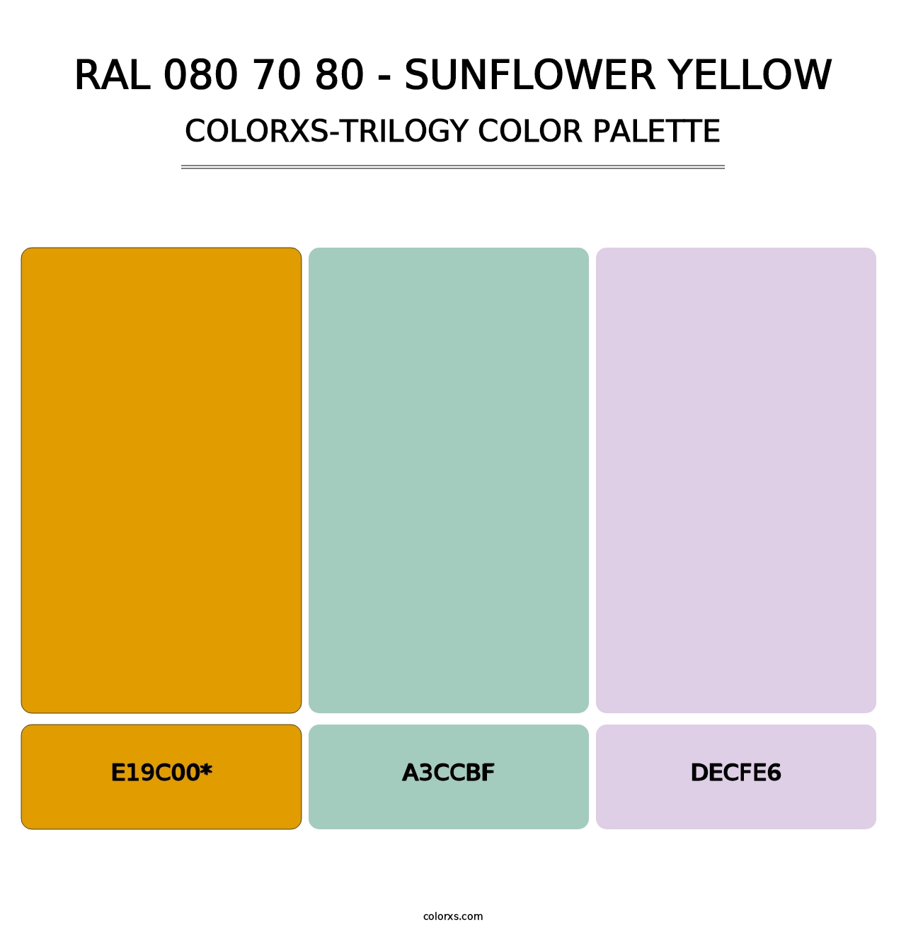 RAL 080 70 80 - Sunflower Yellow - Colorxs Trilogy Palette