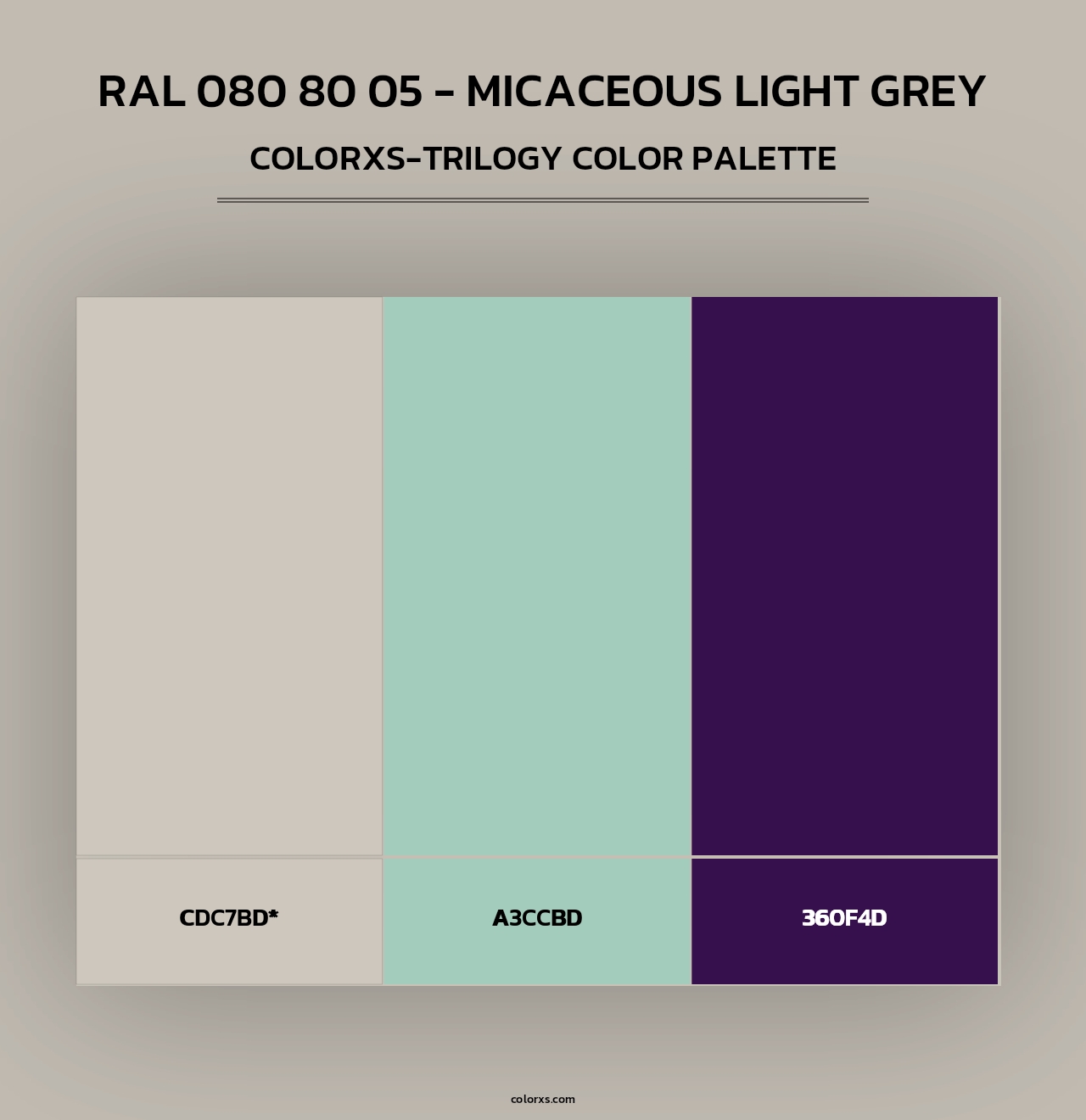 RAL 080 80 05 - Micaceous Light Grey - Colorxs Trilogy Palette