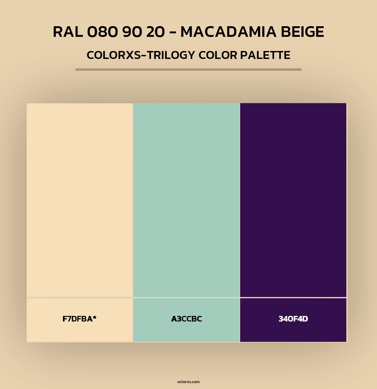 RAL 080 90 20 - Macadamia Beige - Colorxs Trilogy Palette