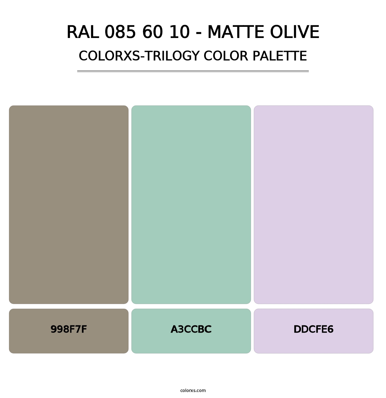 RAL 085 60 10 - Matte Olive - Colorxs Trilogy Palette