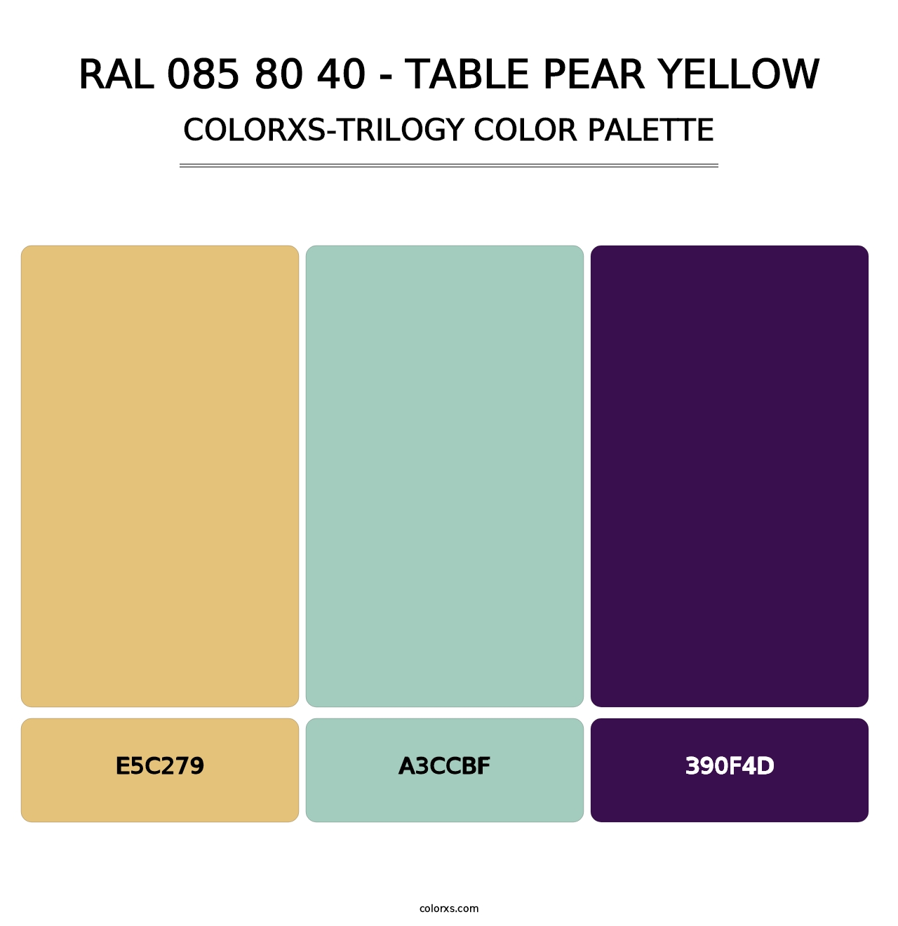 RAL 085 80 40 - Table Pear Yellow - Colorxs Trilogy Palette