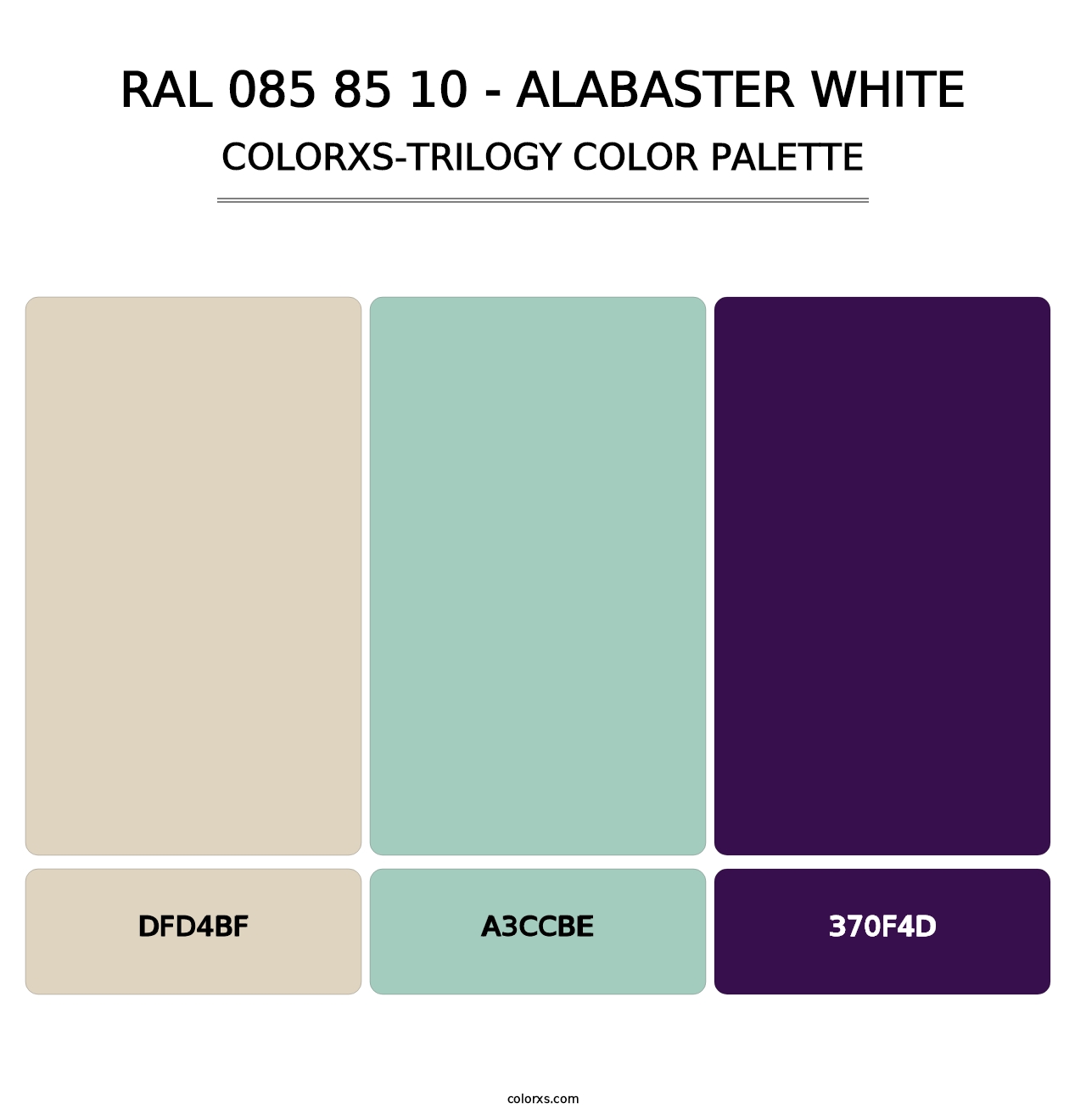 RAL 085 85 10 - Alabaster White - Colorxs Trilogy Palette