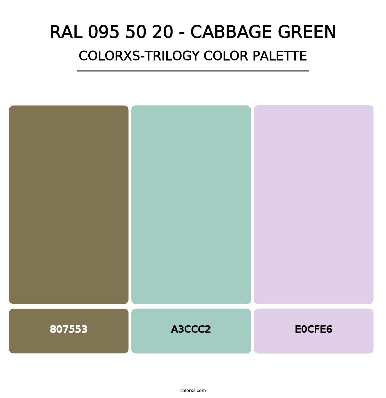 RAL 095 50 20 - Cabbage Green - Colorxs Trilogy Palette