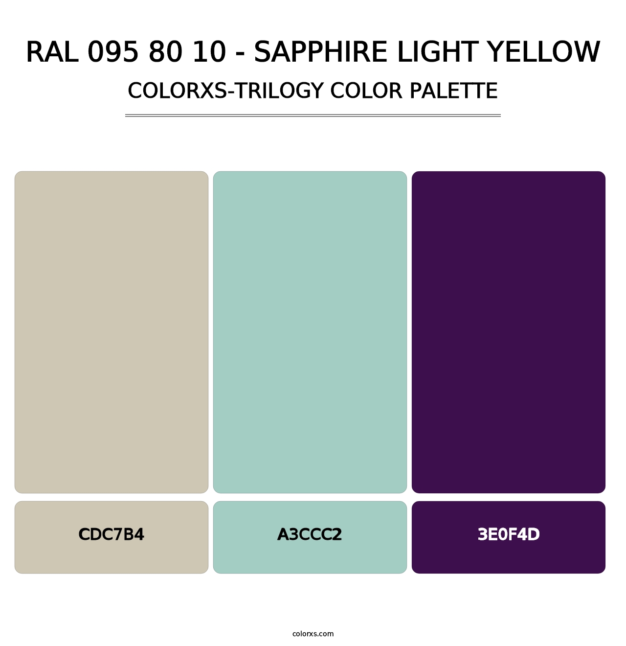 RAL 095 80 10 - Sapphire Light Yellow - Colorxs Trilogy Palette