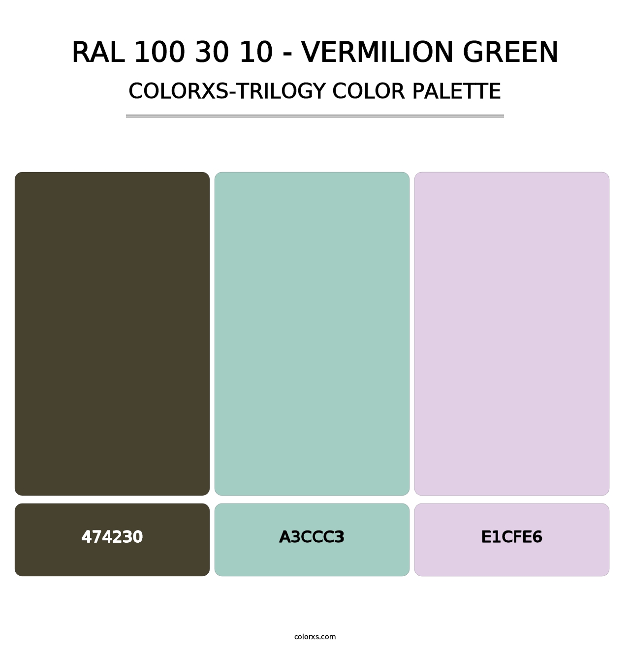 RAL 100 30 10 - Vermilion Green - Colorxs Trilogy Palette