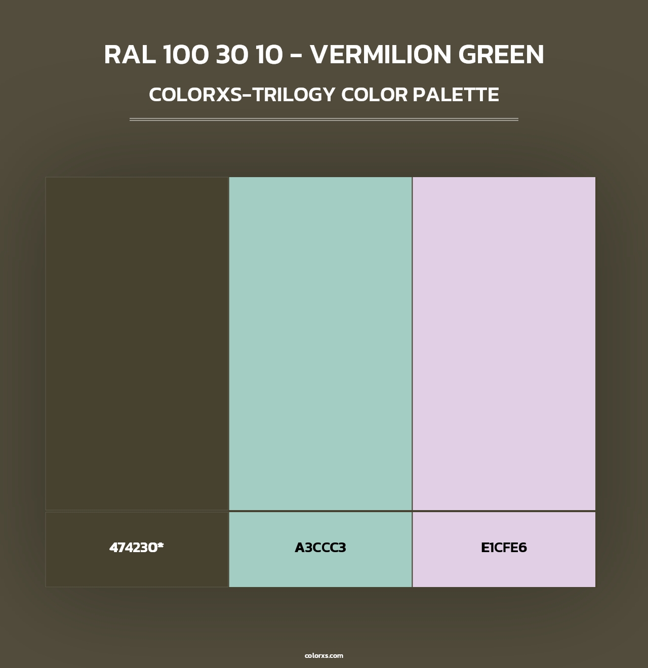 RAL 100 30 10 - Vermilion Green - Colorxs Trilogy Palette
