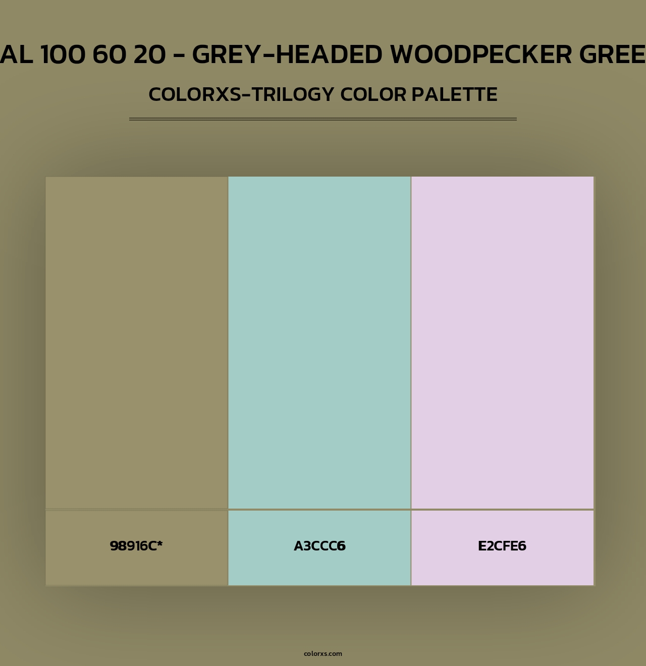 RAL 100 60 20 - Grey-Headed Woodpecker Green - Colorxs Trilogy Palette