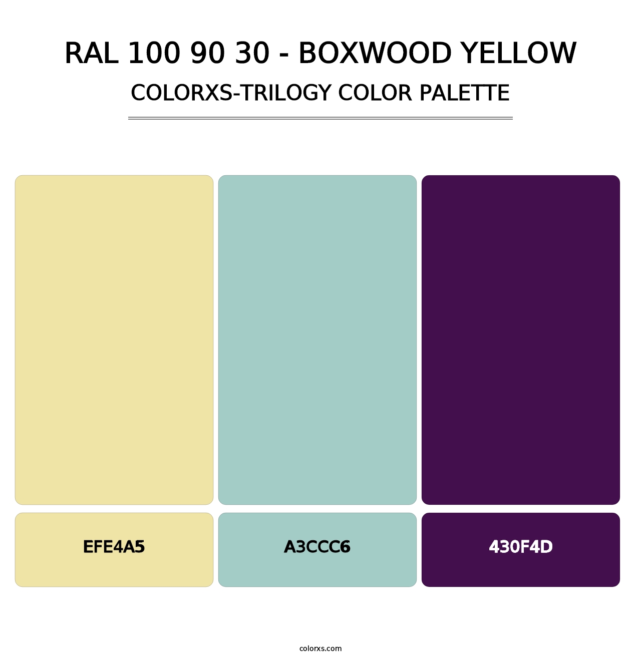 RAL 100 90 30 - Boxwood Yellow - Colorxs Trilogy Palette