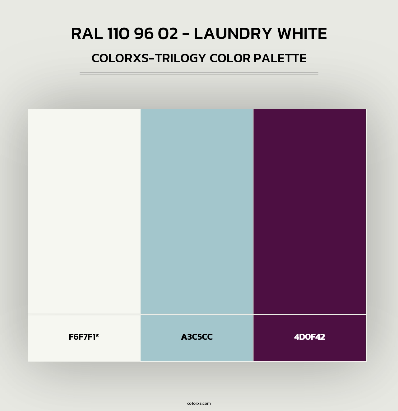 RAL 110 96 02 - Laundry White - Colorxs Trilogy Palette