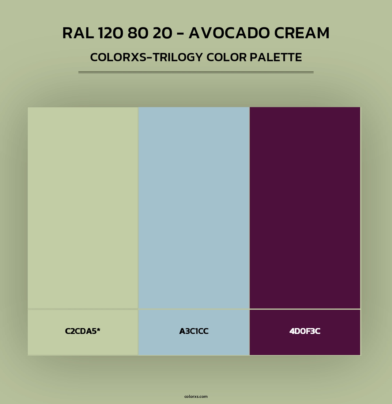 RAL 120 80 20 - Avocado Cream - Colorxs Trilogy Palette