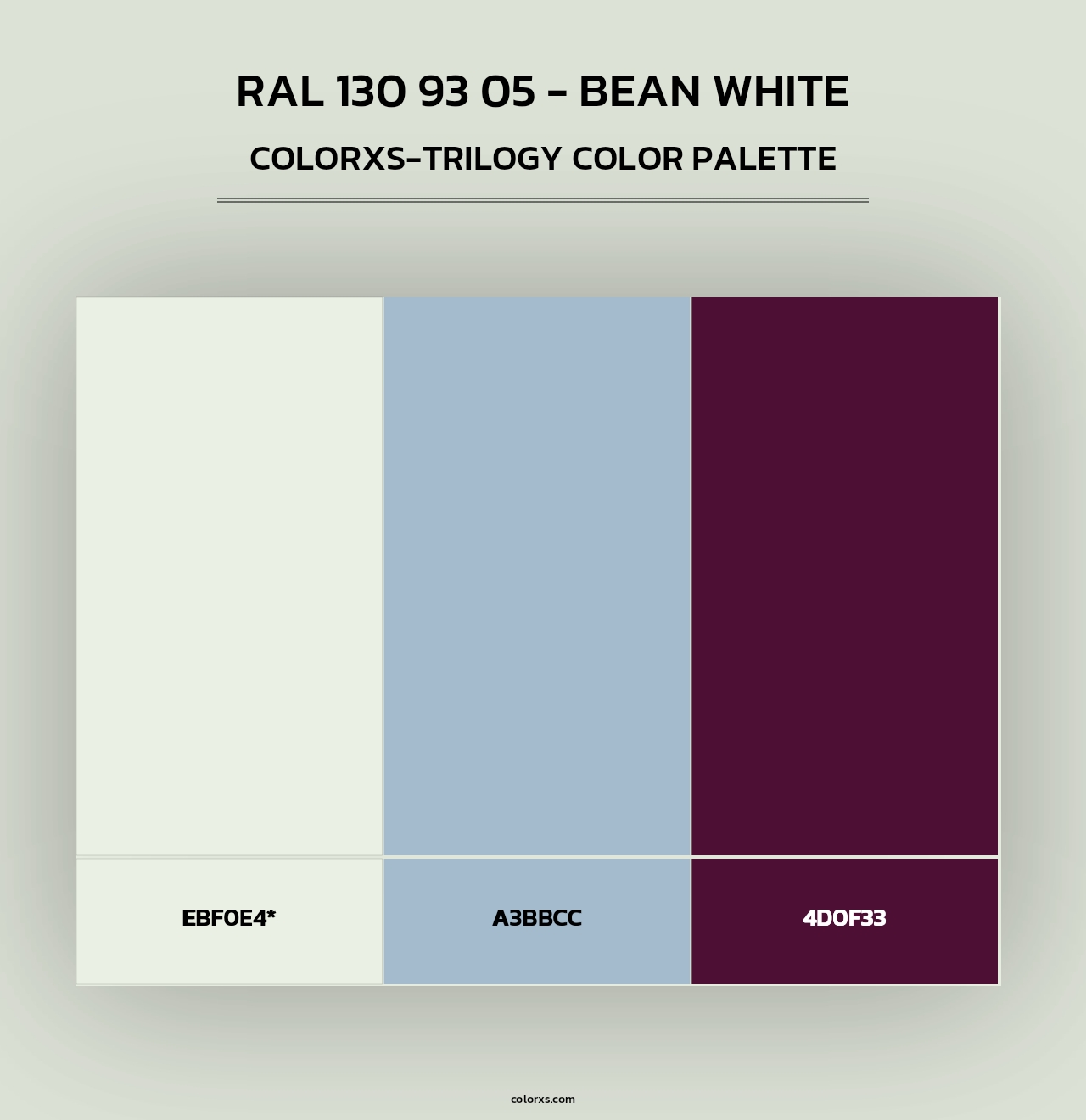 RAL 130 93 05 - Bean White - Colorxs Trilogy Palette