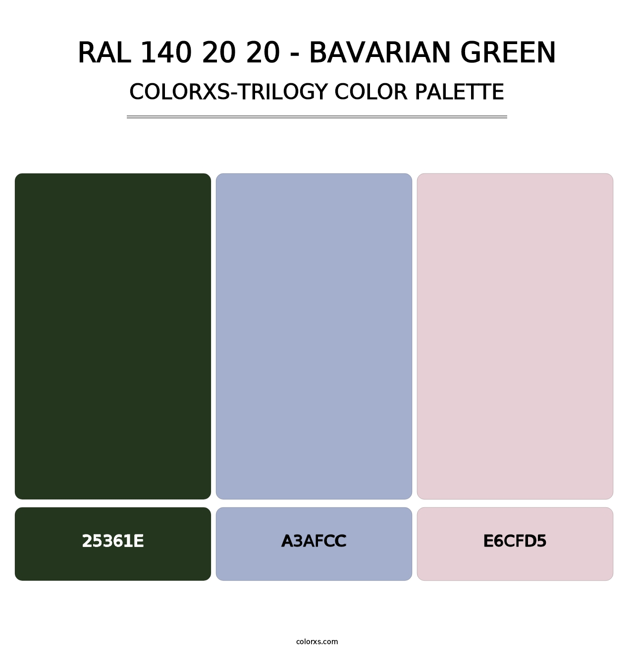 RAL 140 20 20 - Bavarian Green - Colorxs Trilogy Palette