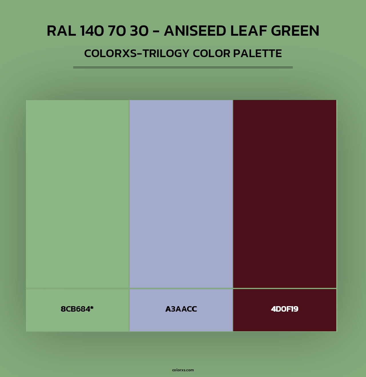 RAL 140 70 30 - Aniseed Leaf Green - Colorxs Trilogy Palette