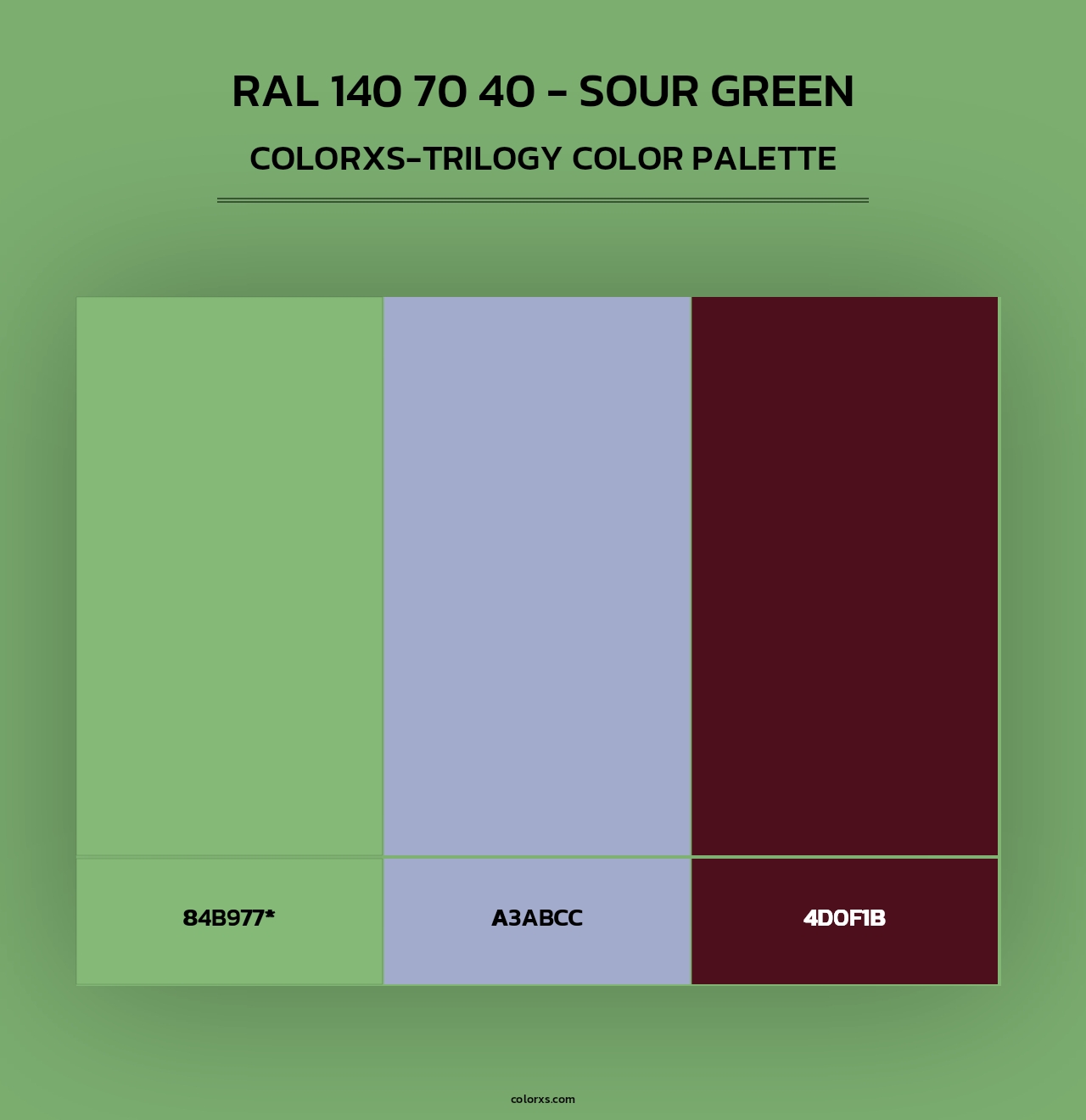 RAL 140 70 40 - Sour Green - Colorxs Trilogy Palette
