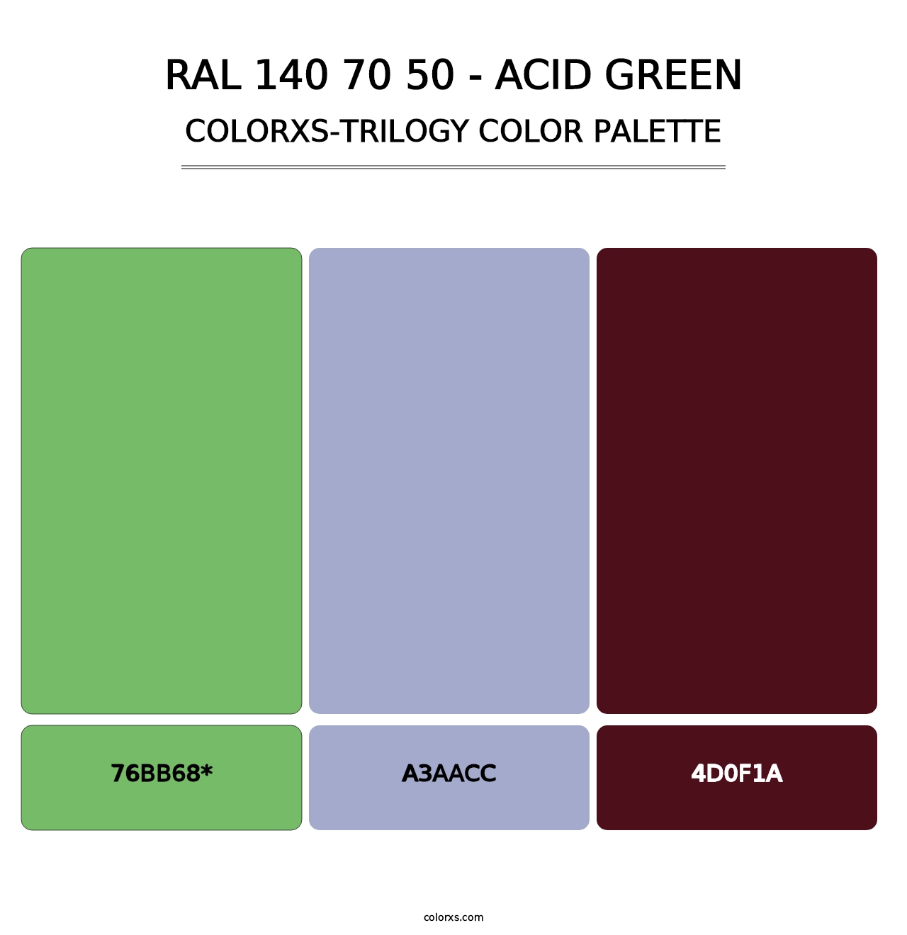 RAL 140 70 50 - Acid Green - Colorxs Trilogy Palette