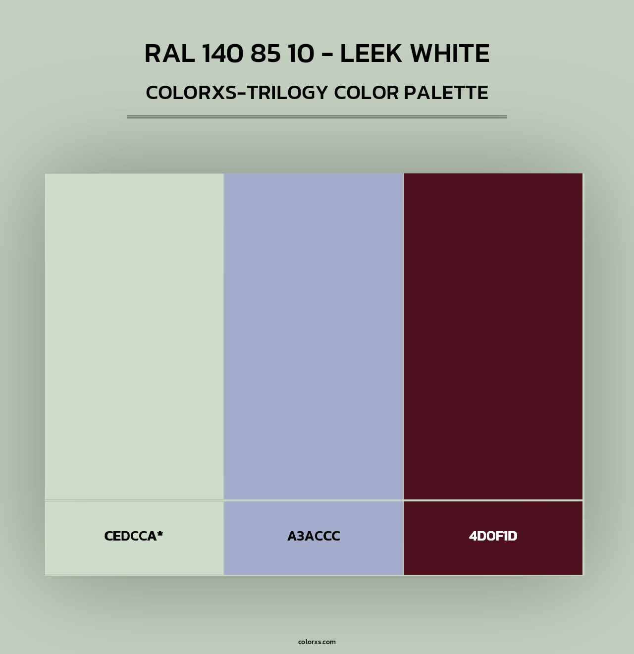 RAL 140 85 10 - Leek White - Colorxs Trilogy Palette
