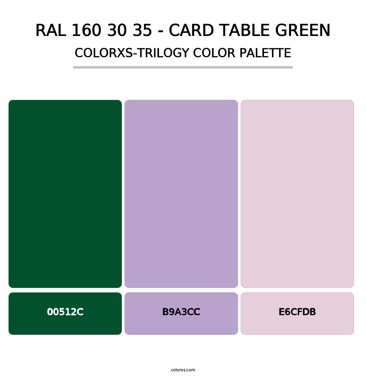 RAL 160 30 35 - Card Table Green - Colorxs Trilogy Palette