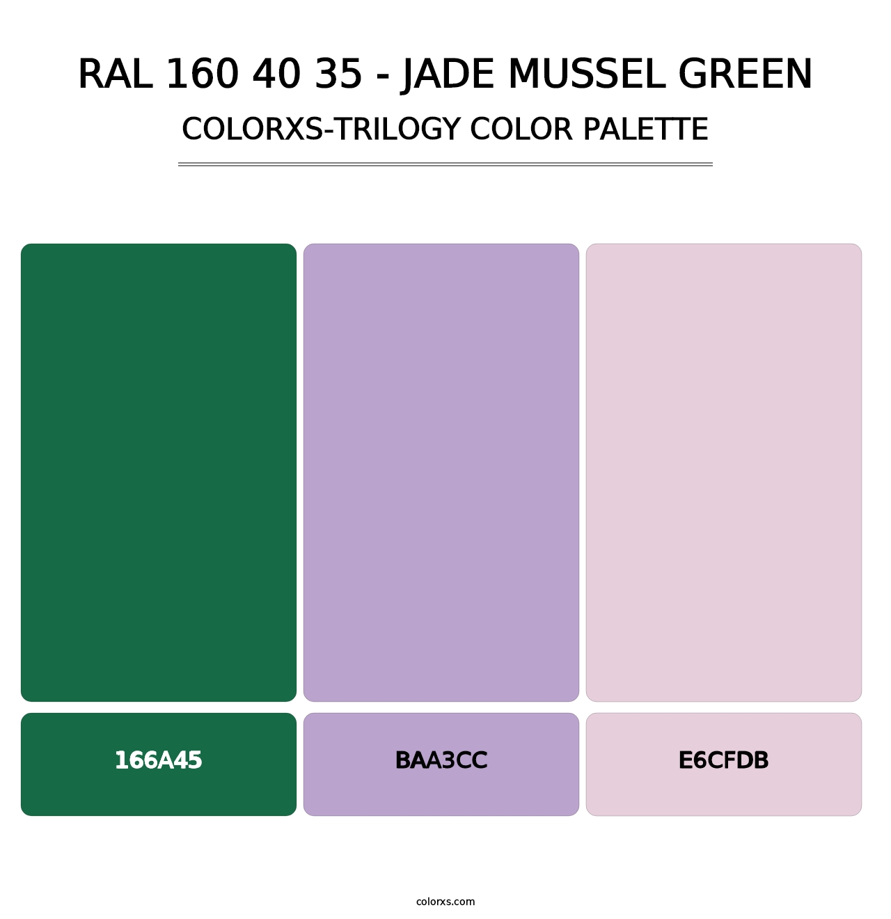 RAL 160 40 35 - Jade Mussel Green - Colorxs Trilogy Palette