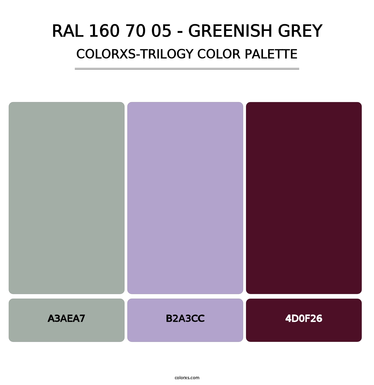 RAL 160 70 05 - Greenish Grey - Colorxs Trilogy Palette