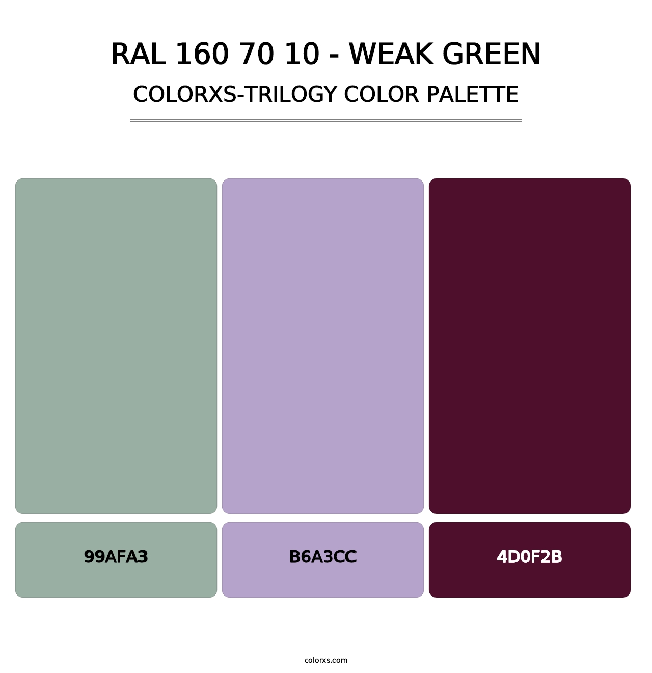 RAL 160 70 10 - Weak Green - Colorxs Trilogy Palette