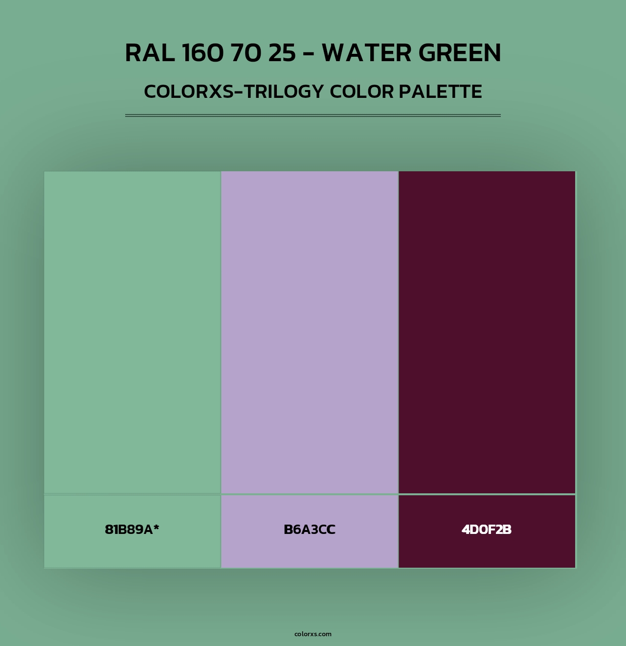 RAL 160 70 25 - Water Green - Colorxs Trilogy Palette