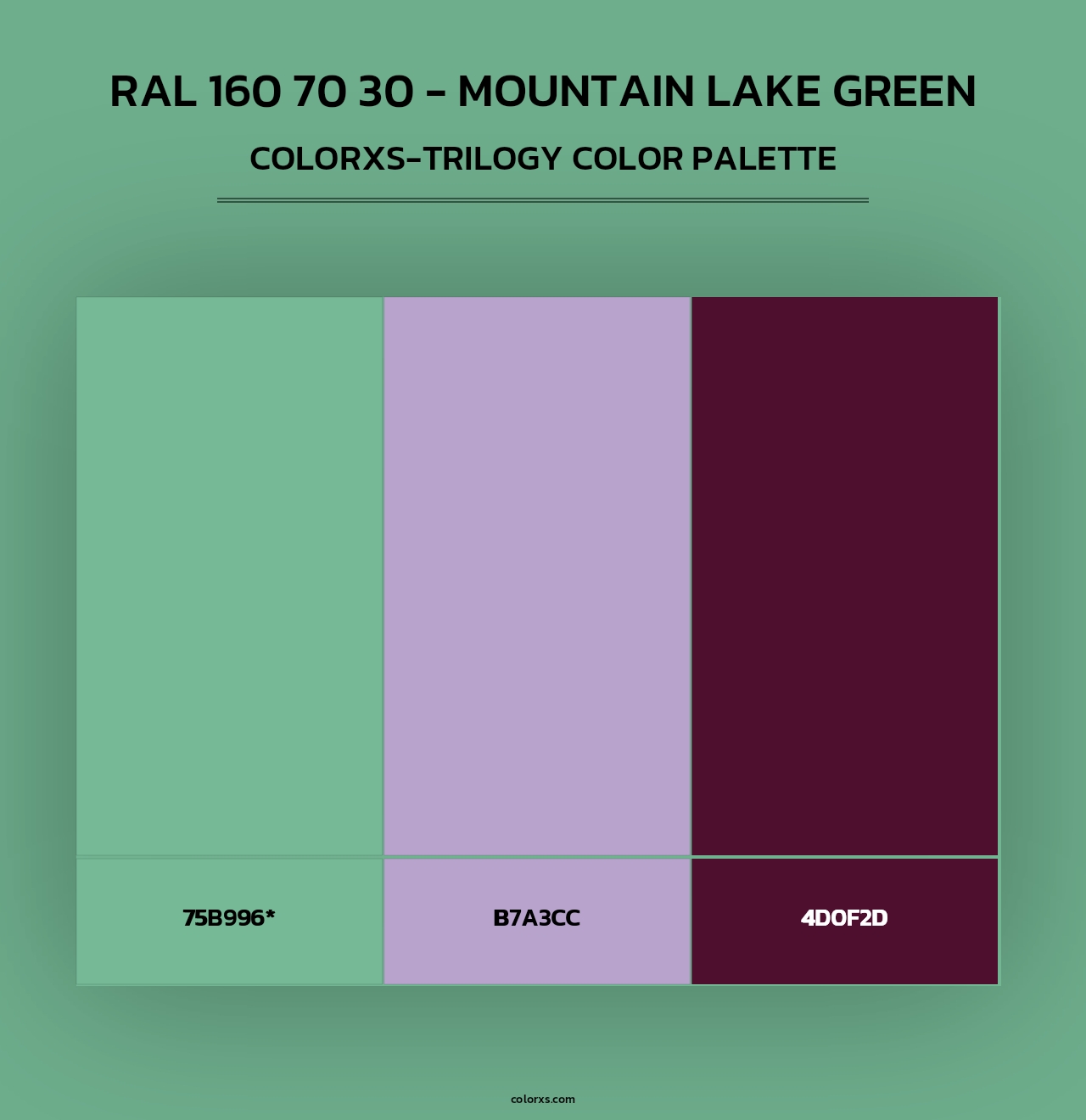 RAL 160 70 30 - Mountain Lake Green - Colorxs Trilogy Palette