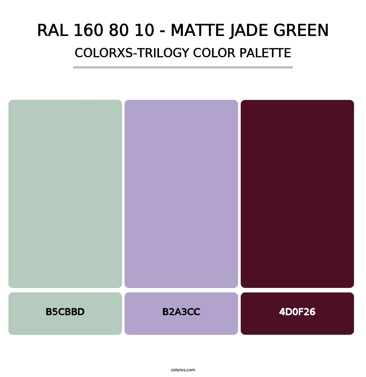 RAL 160 80 10 - Matte Jade Green - Colorxs Trilogy Palette