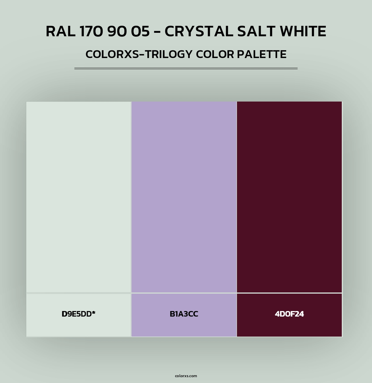 RAL 170 90 05 - Crystal Salt White - Colorxs Trilogy Palette