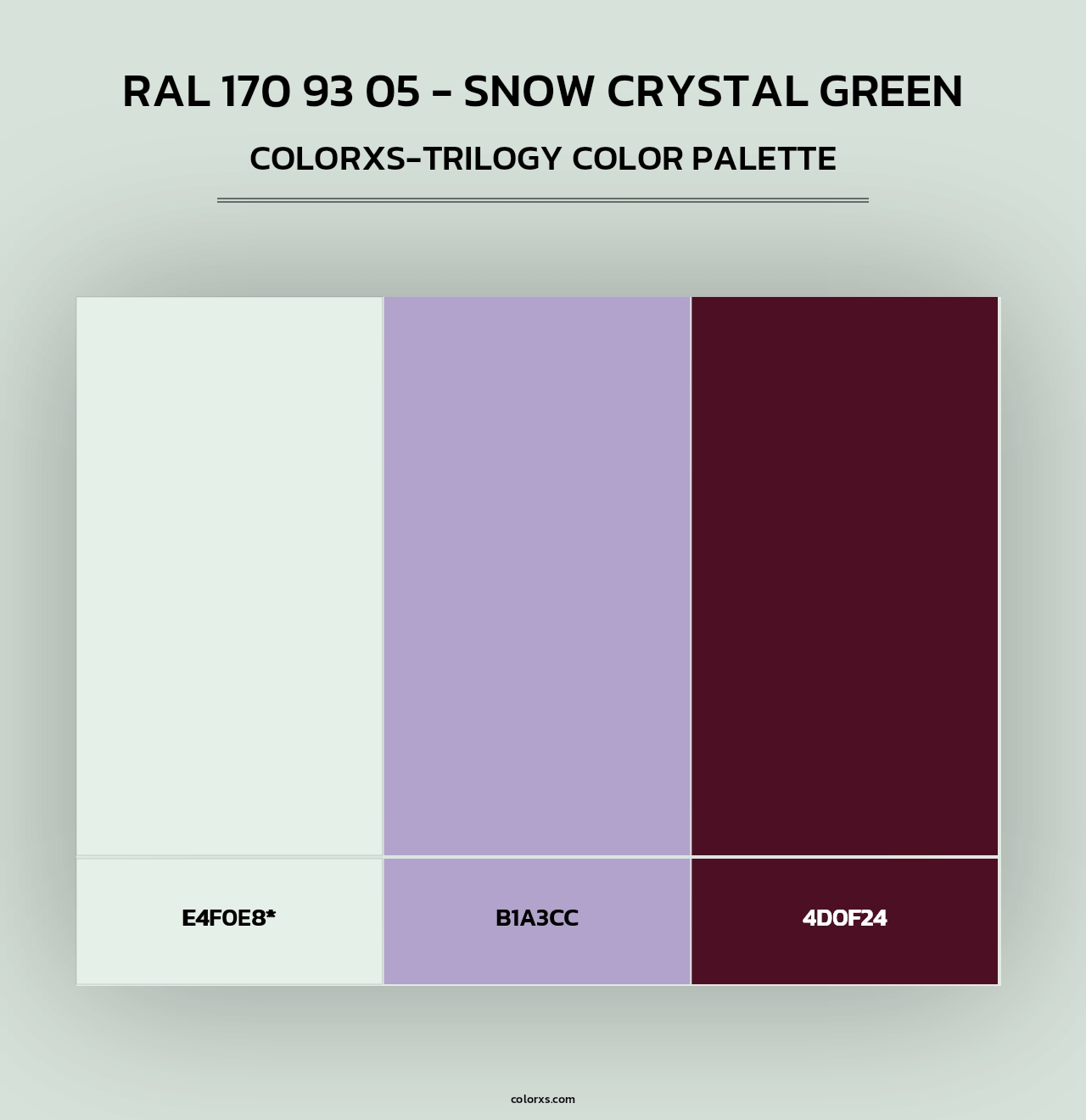 RAL 170 93 05 - Snow Crystal Green - Colorxs Trilogy Palette
