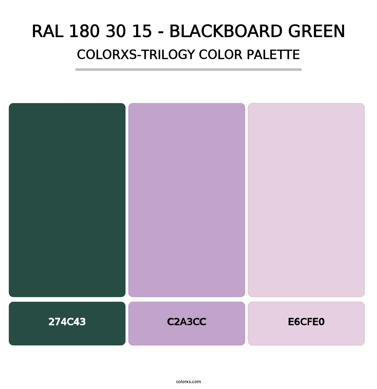 RAL 180 30 15 - Blackboard Green - Colorxs Trilogy Palette