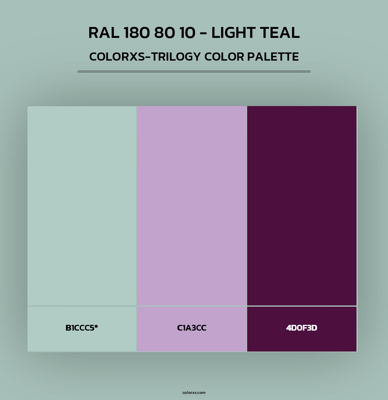 RAL 180 80 10 - Light Teal - Colorxs Trilogy Palette
