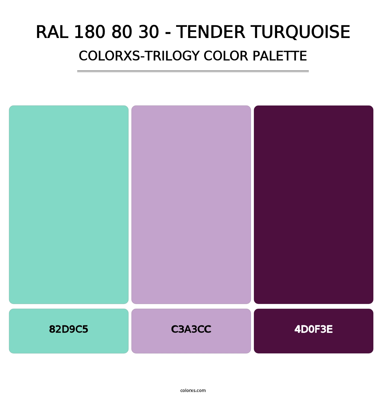 RAL 180 80 30 - Tender Turquoise - Colorxs Trilogy Palette