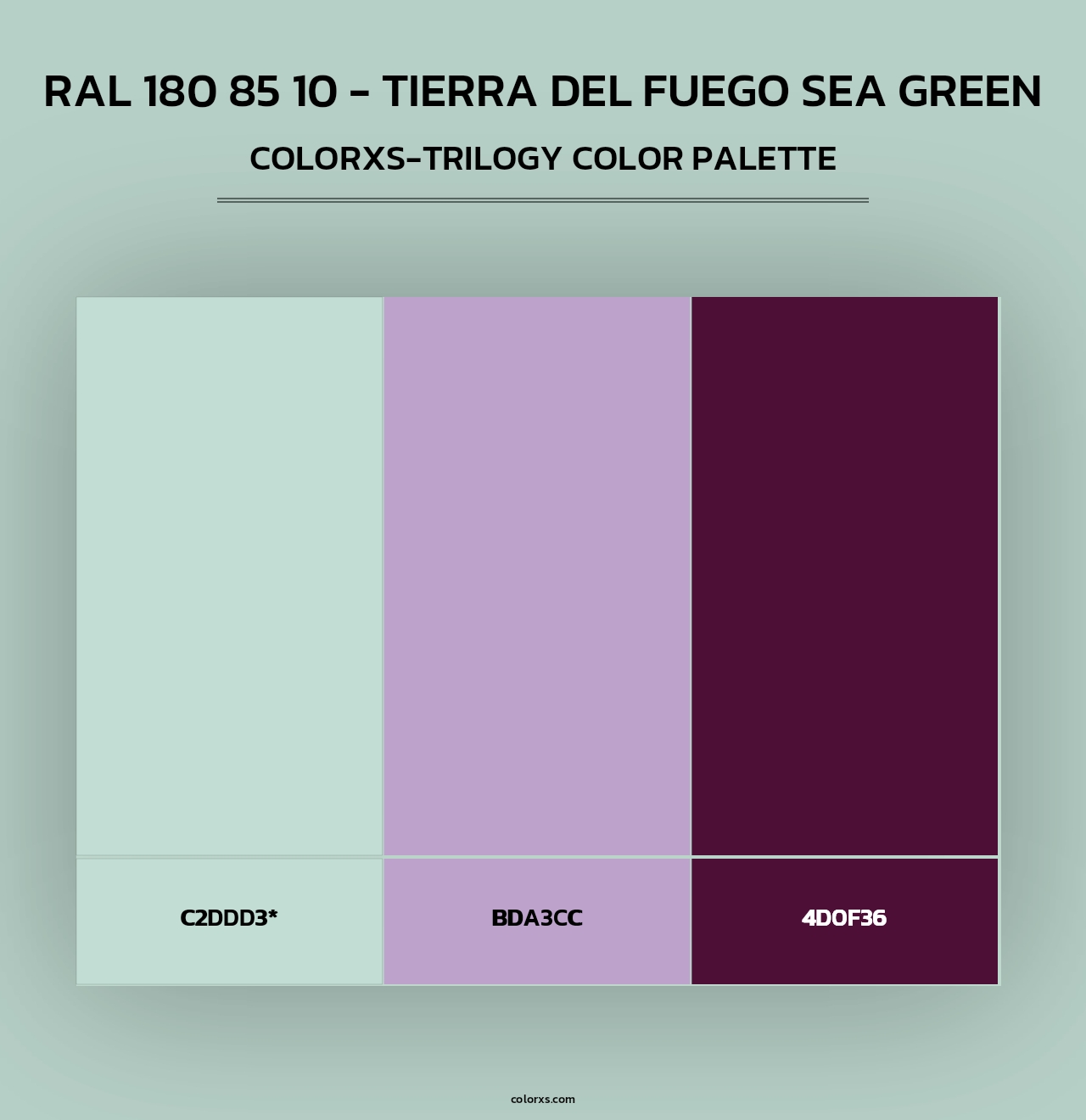 RAL 180 85 10 - Tierra Del Fuego Sea Green - Colorxs Trilogy Palette