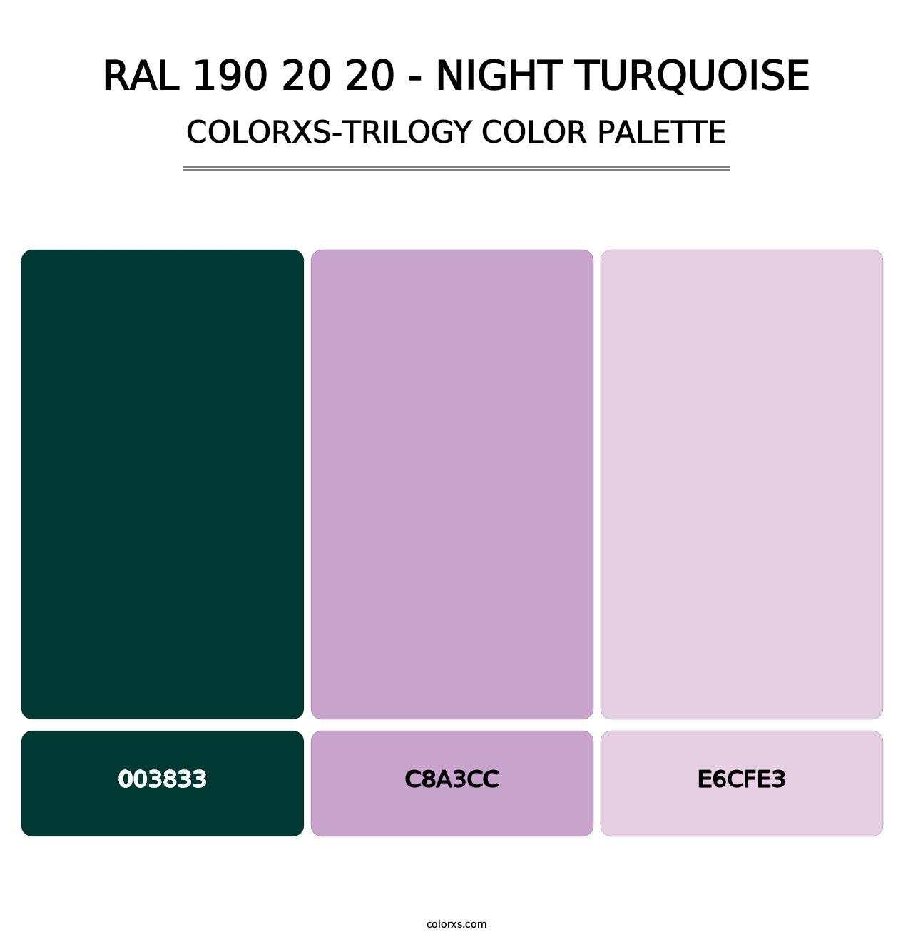 RAL 190 20 20 - Night Turquoise - Colorxs Trilogy Palette